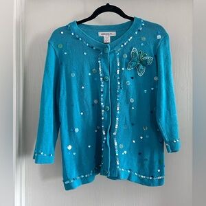 Arriviste | Turquoise Cardigan Sweater | Size Medium